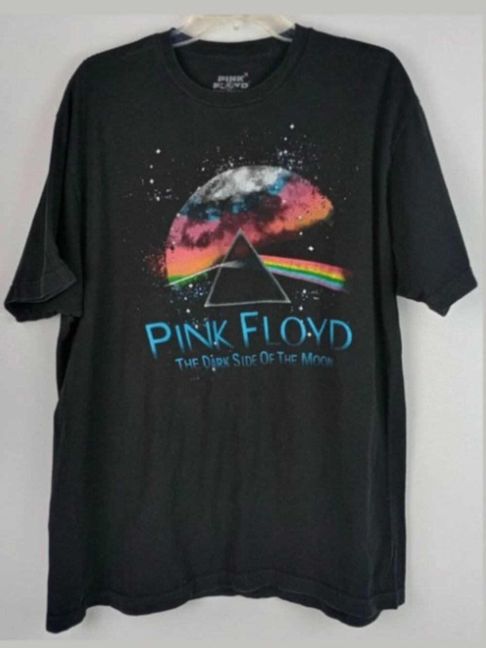 Pink Floyd Mens XL Black The Dark Side Of The Moon Album Artwork Graphic Tshirt